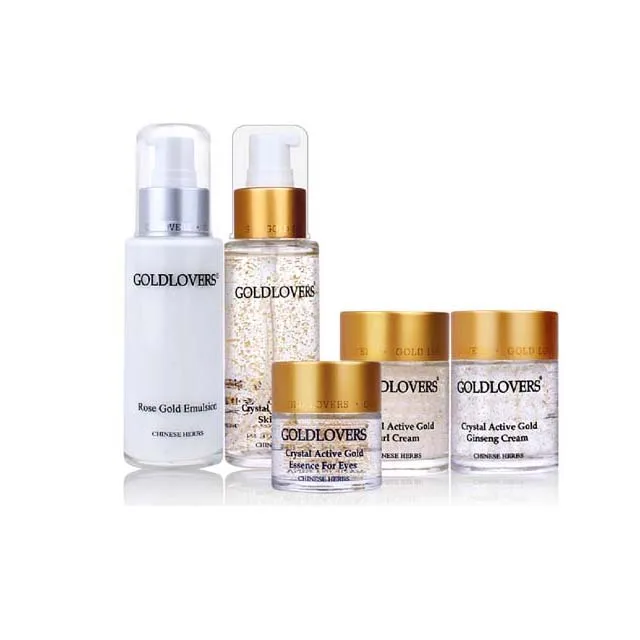 

Factory wholesale cosmetic OEM ODM custom 24k gold Crystal active gold skin care set