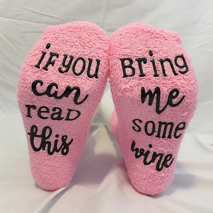 

If You Can Read This Novelty Funny Fuzzy Cozy Slipper Wine Cotton Crew Sleeping Cupcake Socks