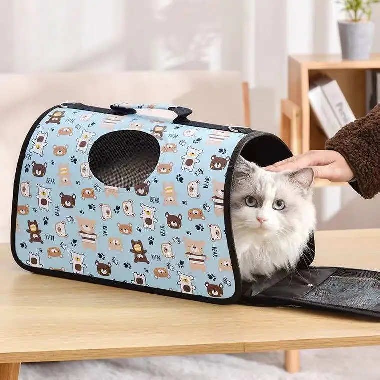 

Cat Dog Pet Bag functional portable foldable carry all travel nylon carrier pet car carrier outdoor carrier breathable travel