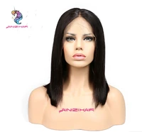 

AINIZI Wholesale fast shipping heat resistant short bob straight natural black synthetic hair lace front wigs for women