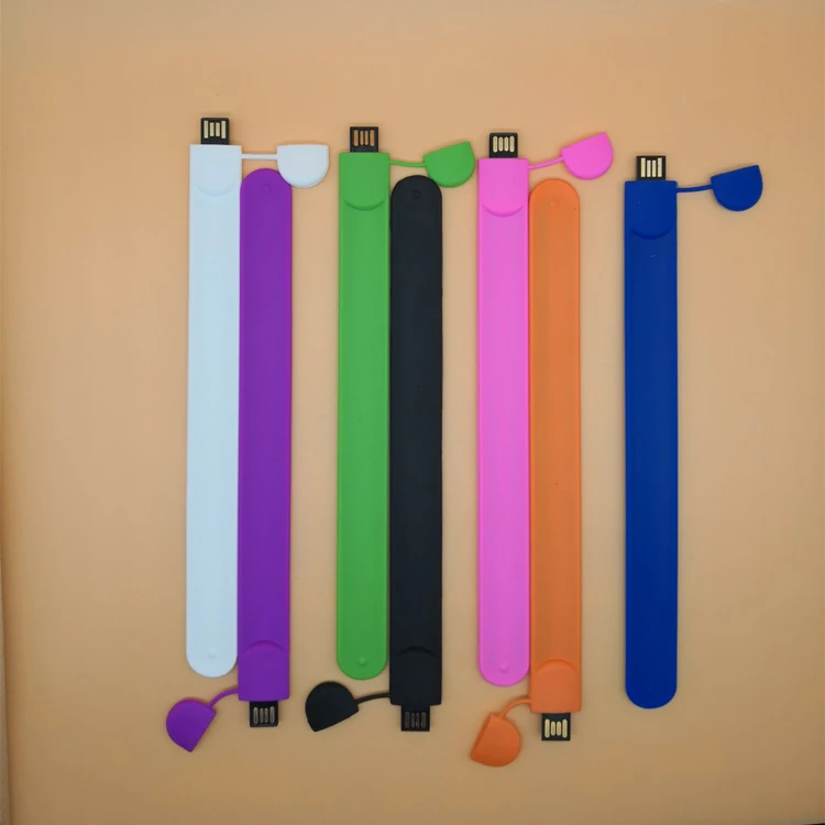 Silicone Bracelet Curly Wrist Band Usb Flashdisk Memory Stick 2.0 3.0 usb flash drive promotion Gift With Printed LOGO Pendrive - ANKUX.COM