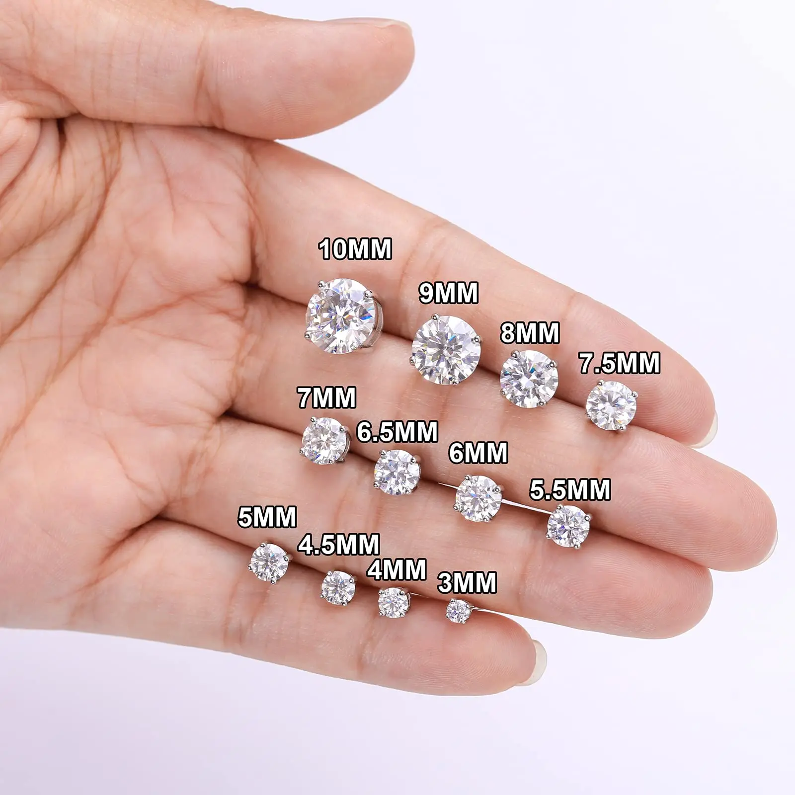 Wholesale 1.0CT 2CT Mossanite Stud 925 Sterling Silver 14K Gold Plated Jewelry GRA VVS Moissanite Diamond Earring for Men Women