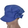 2019 New Sport Summer Caps Cotton Twill Bow Mid Blue Bakerboy Cap Hats For Ladies