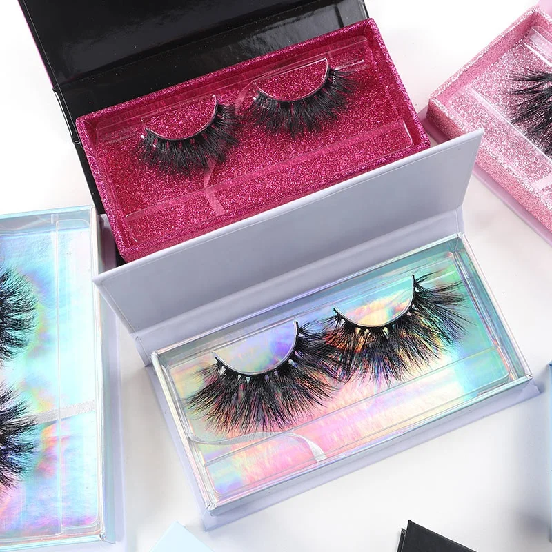 

25mm 5d false lashes wholesale eyelash vendor customized boxes logo eyelash container eyelash distributors real mink lashes