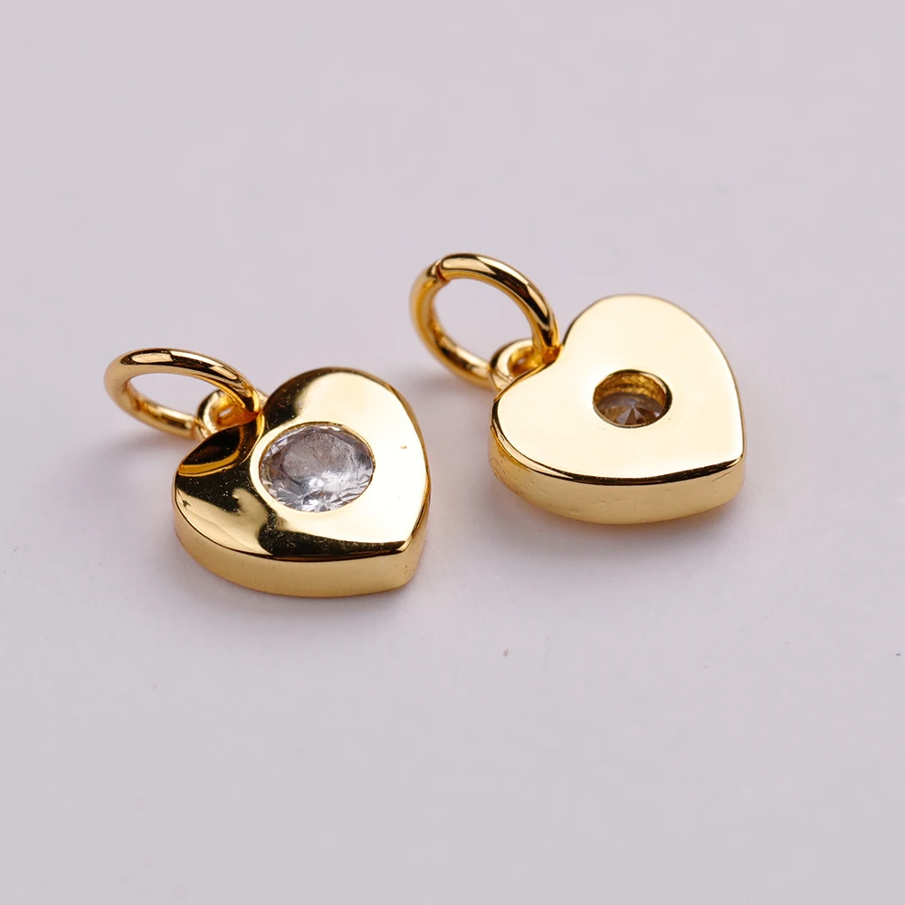 

Small heart pendant 7.5*6.9mm copper zirconium micro-inlaid pendant