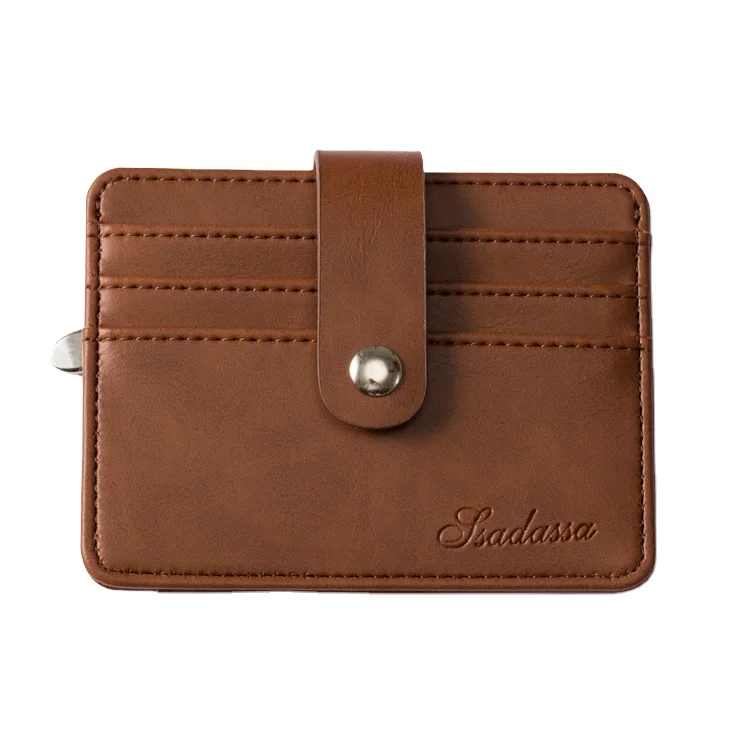 

PU wallet portable card purses multi-position bankcard bag for men, Black and brown