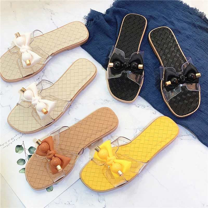 

New Style Beach for Women Outdoor Summer Wholesale Latest Design Ladies Slippers Flats Shoes And Woman Sandals Flat Women, Yellow/black/beige/orange