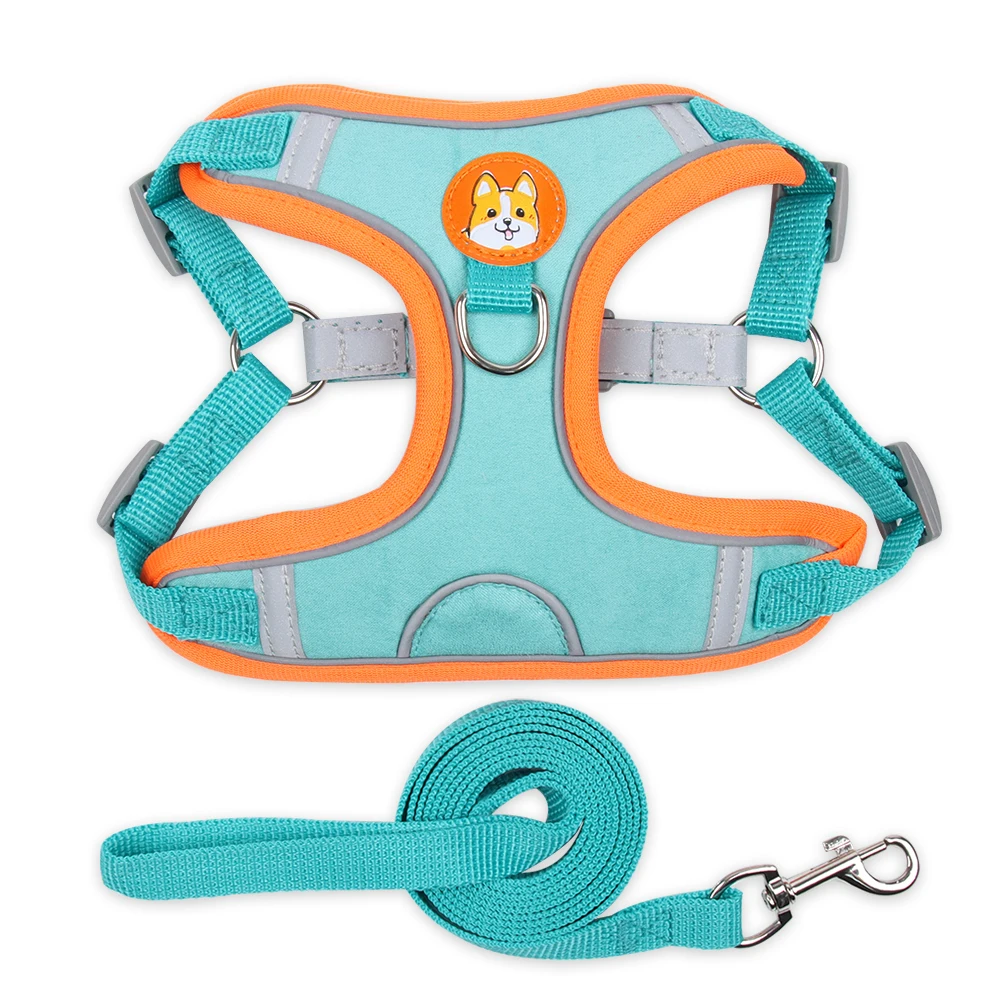 

2023 Custom Designer Inspired Quality Design Adjustable No-Pull Soft Breathable Pet Dog Harness Leash And Leash Set