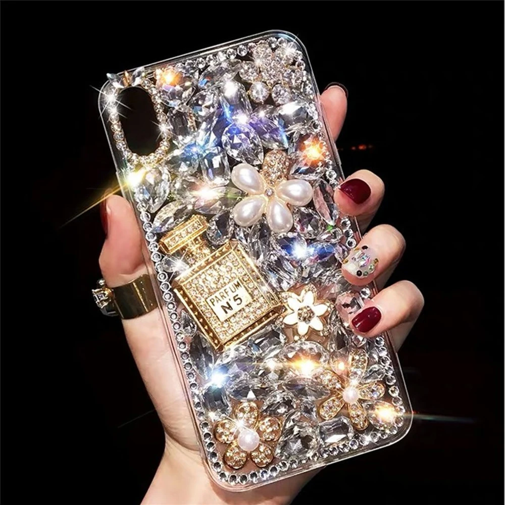 

Hot Bling Diamond Pearl Acrylic Phone Case for iPhone 7 8 Plus X XS XR 11 12 Pro Max Protective Mobile Cover, Multiple color