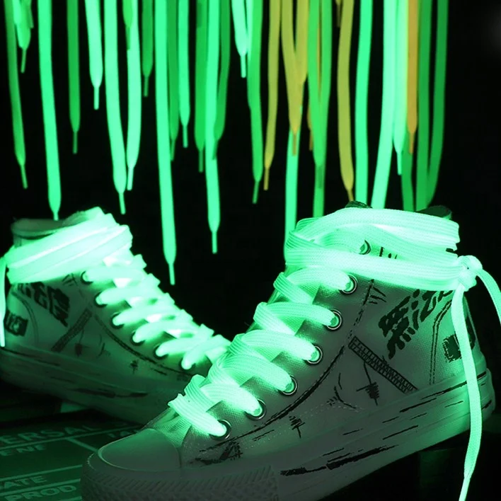 

Wholesale Promotional And Fashion In Stock Glow in the dark shoelaces luminous Fluorescent Shoelaces, Green,yellow,blue,etc or custom color