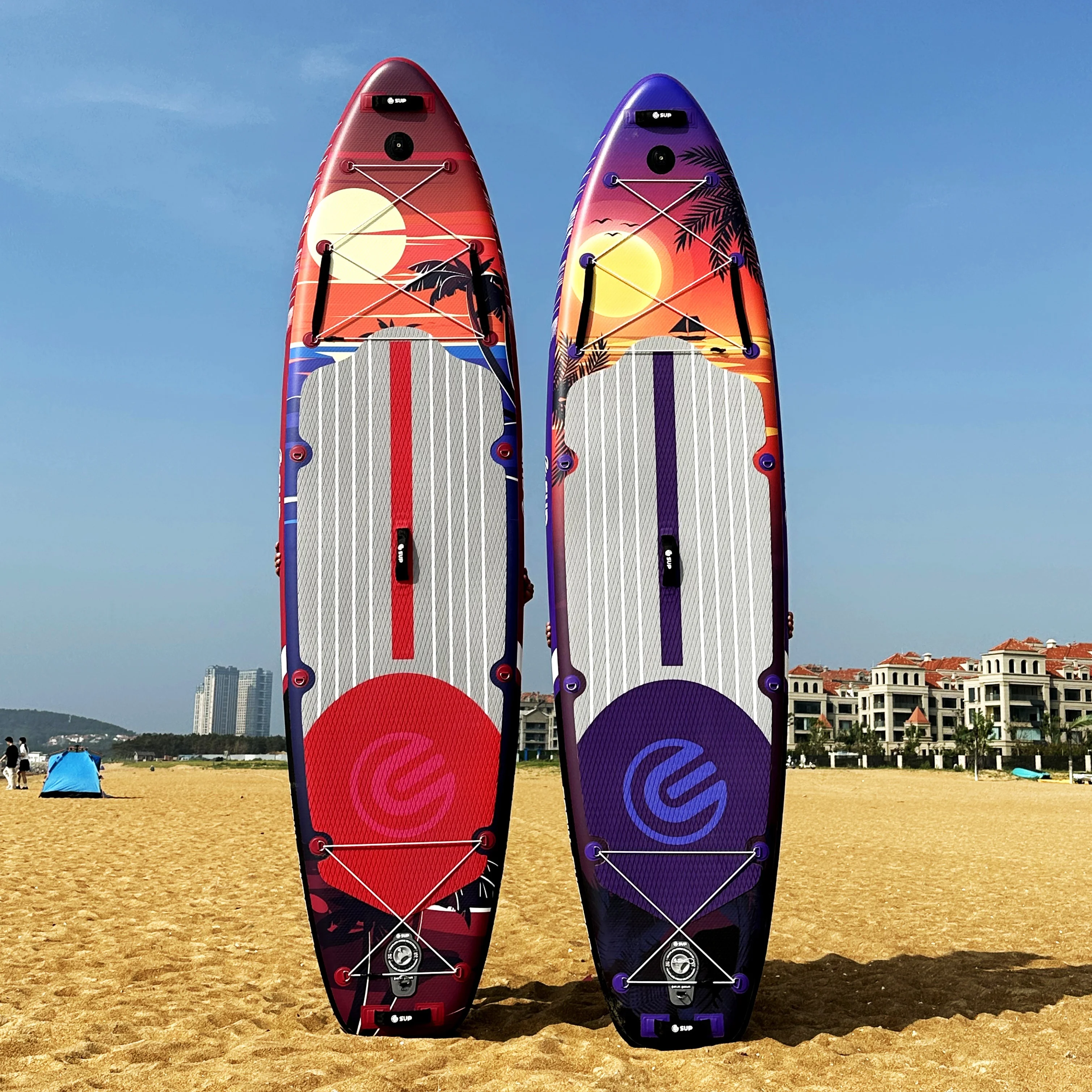 E SUP Double Layer Inflatable Paddle Board with EVA & PVC Materials Pump & Bag Included