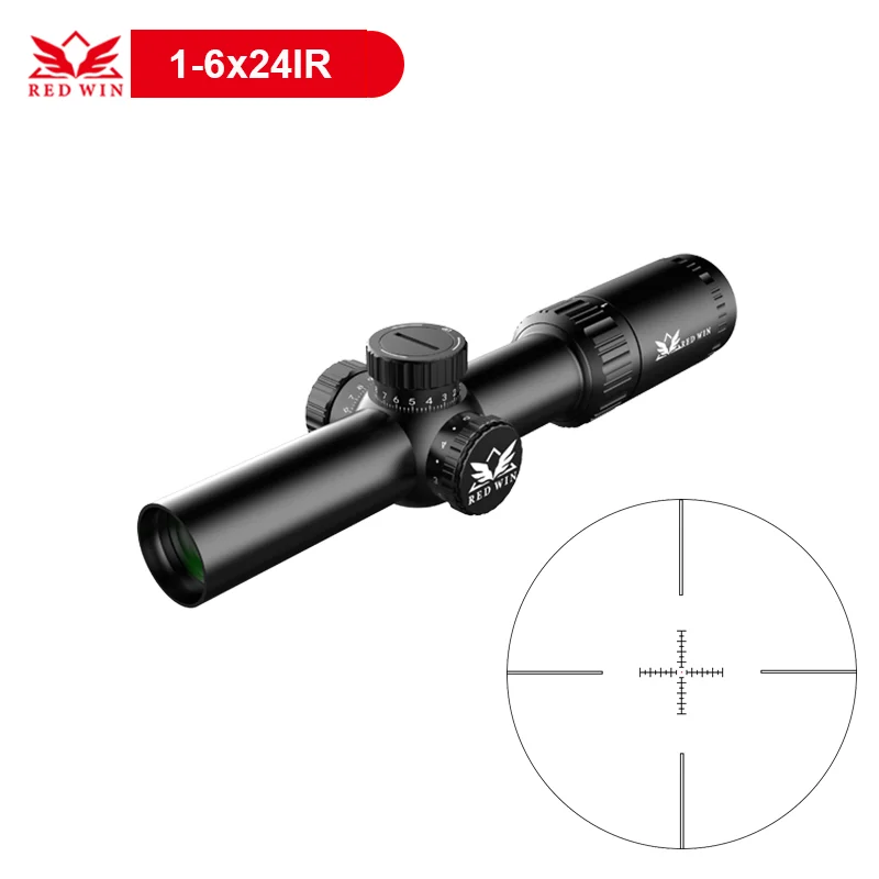 

Red Win Edgeless 30mm Monotube 1/5Mil Turret Adjust Glass Etched Mil Dot Zero Lock Quick Aquicision Torero CQB HD 1-6x24 Scope