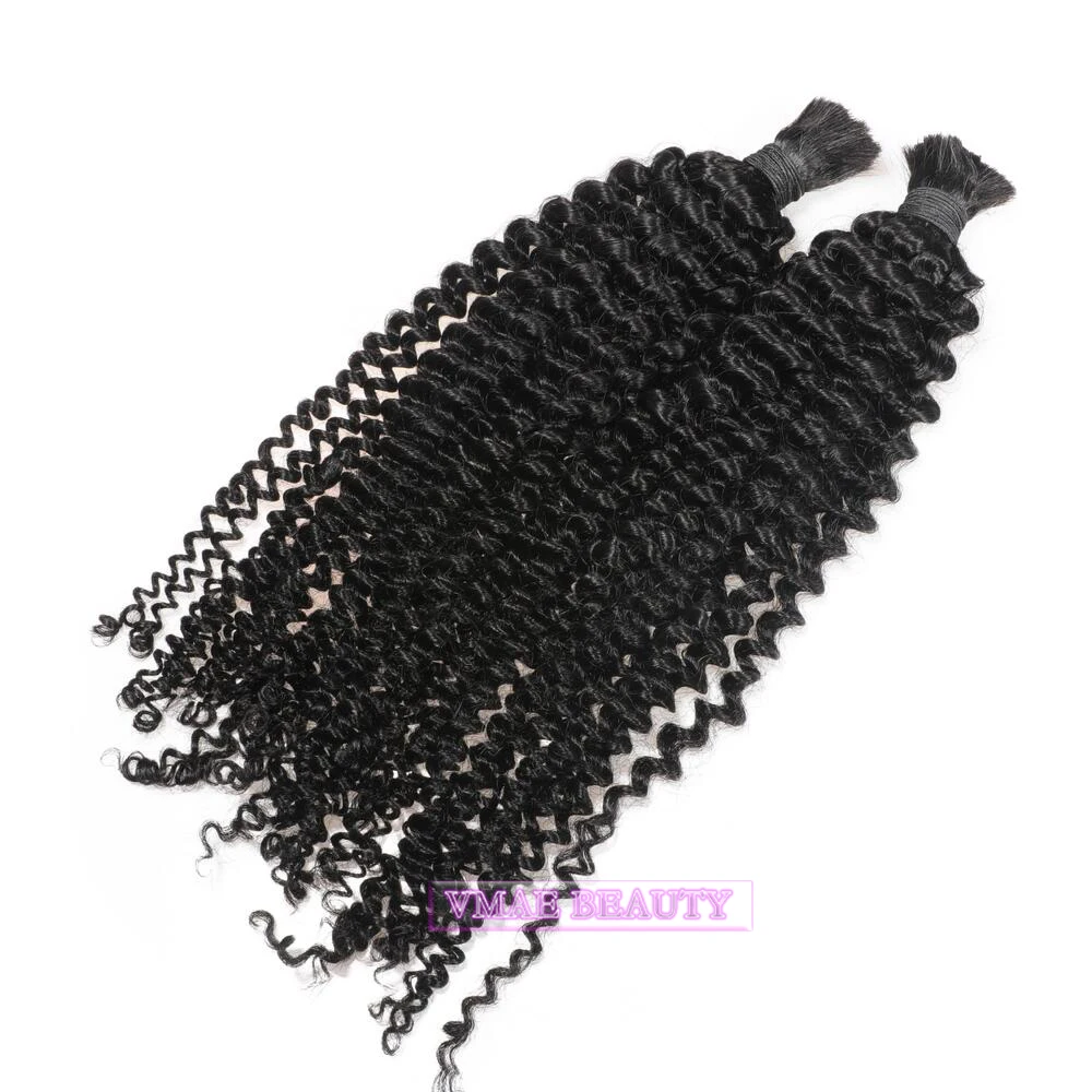 

VMAE Cheap Brazilian Remy Virgin Hair Bulk Natural Color 100% Kinky Curly Human Hair Bulk Extensions Without Weft