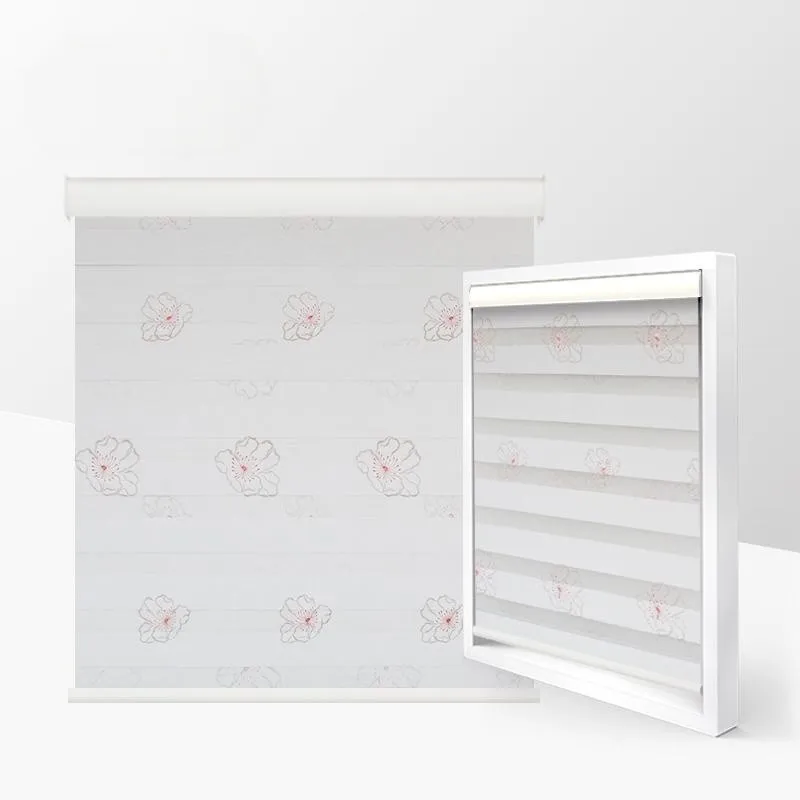 RunChen Dual Day and Night Zebra Roller Blinds Fabric Anti-indentation Embroidered zebra Curtain Fabric