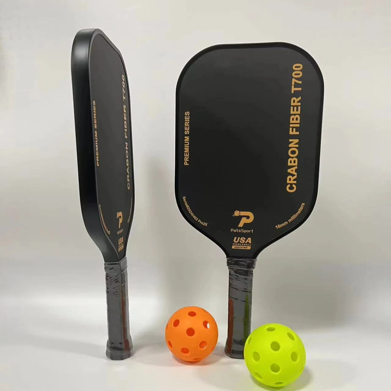 Best Selling T700 Carbon Fiber Pickleball Paddle Rackets Premium Durable 16mm Thickness TPU Edge Guard Pickleball Paddle