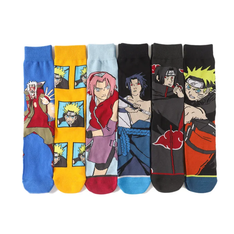 

2021 Wholesale Custom funky fashion cotton comics Character funny design tube mens women Calcetines crew cartoon socks, Accept customized colours