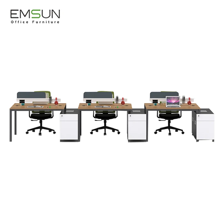 
Custom Furniture Desk White Office Table Modern Office Workstation Cubicle For 6 Person 