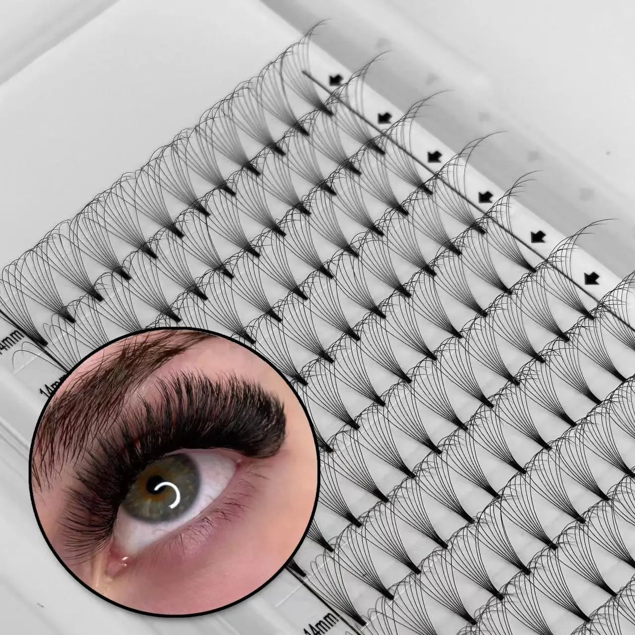 Korean 3D 4D 5D 6D 7D 8D 9D 10D 0.05 0.07 0.10 Heat Bonded Lashes PBT Eyelash Extensions Short Stem Lash Extension Supplies