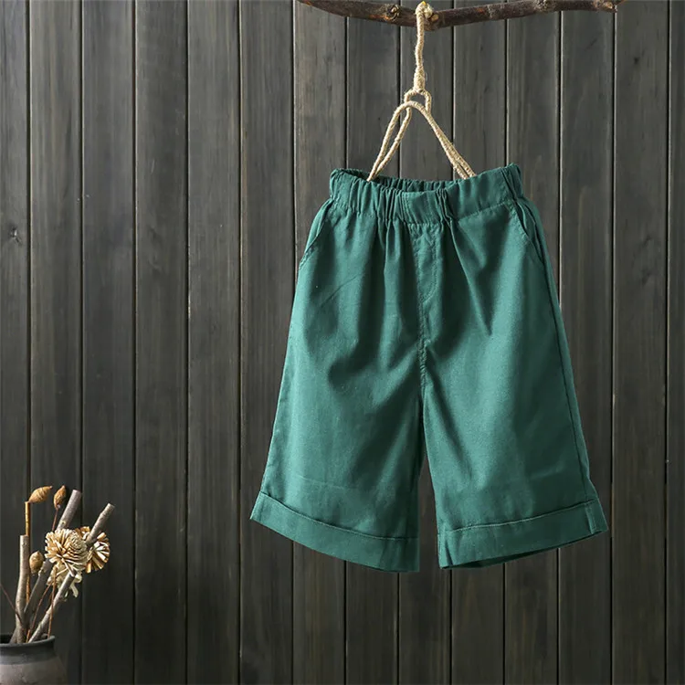 

2021 New Women's Elastic High Waist Trousers Wide Leg Plus Size Short Pants, As pic