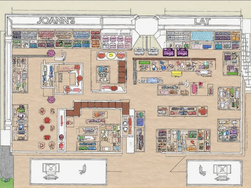 Joann's store layout showing fabric and craft sections