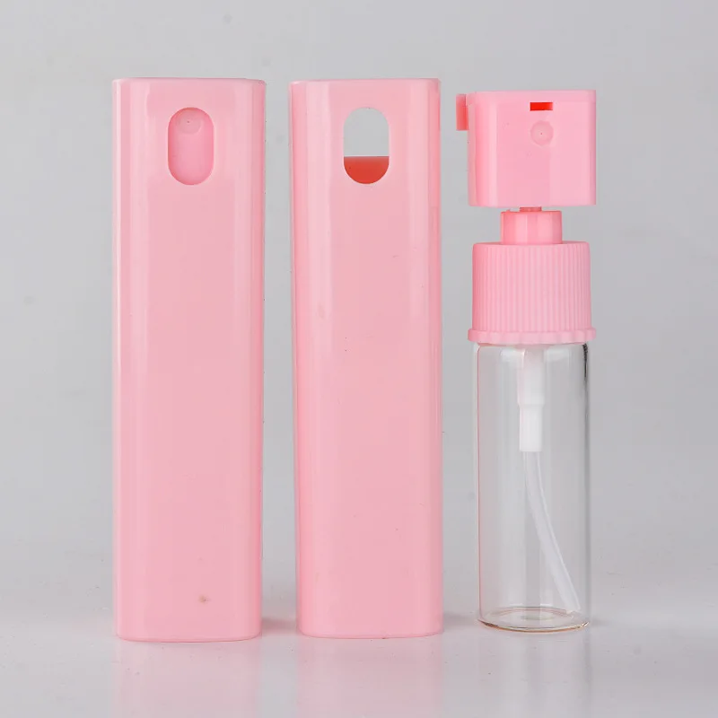 

Wholesale empty portable mini drawer type pink clear refillable glass travel 10ml perfume spray bottles