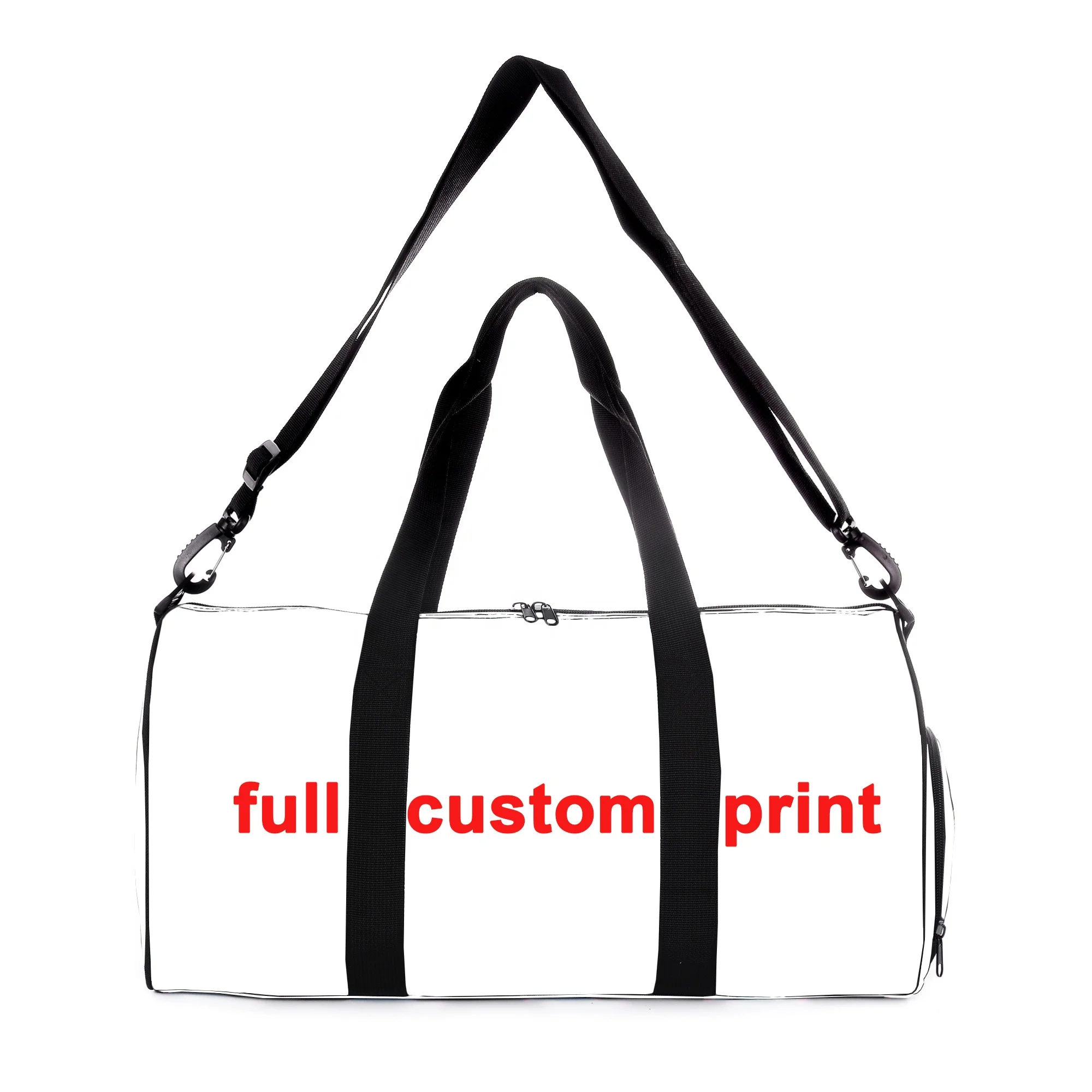 

600D Polyester Sublimation Full Print Gym Bag Personalized Girls Customized Logo DIY Travel Bag All Over Print Custom Duffle Bag