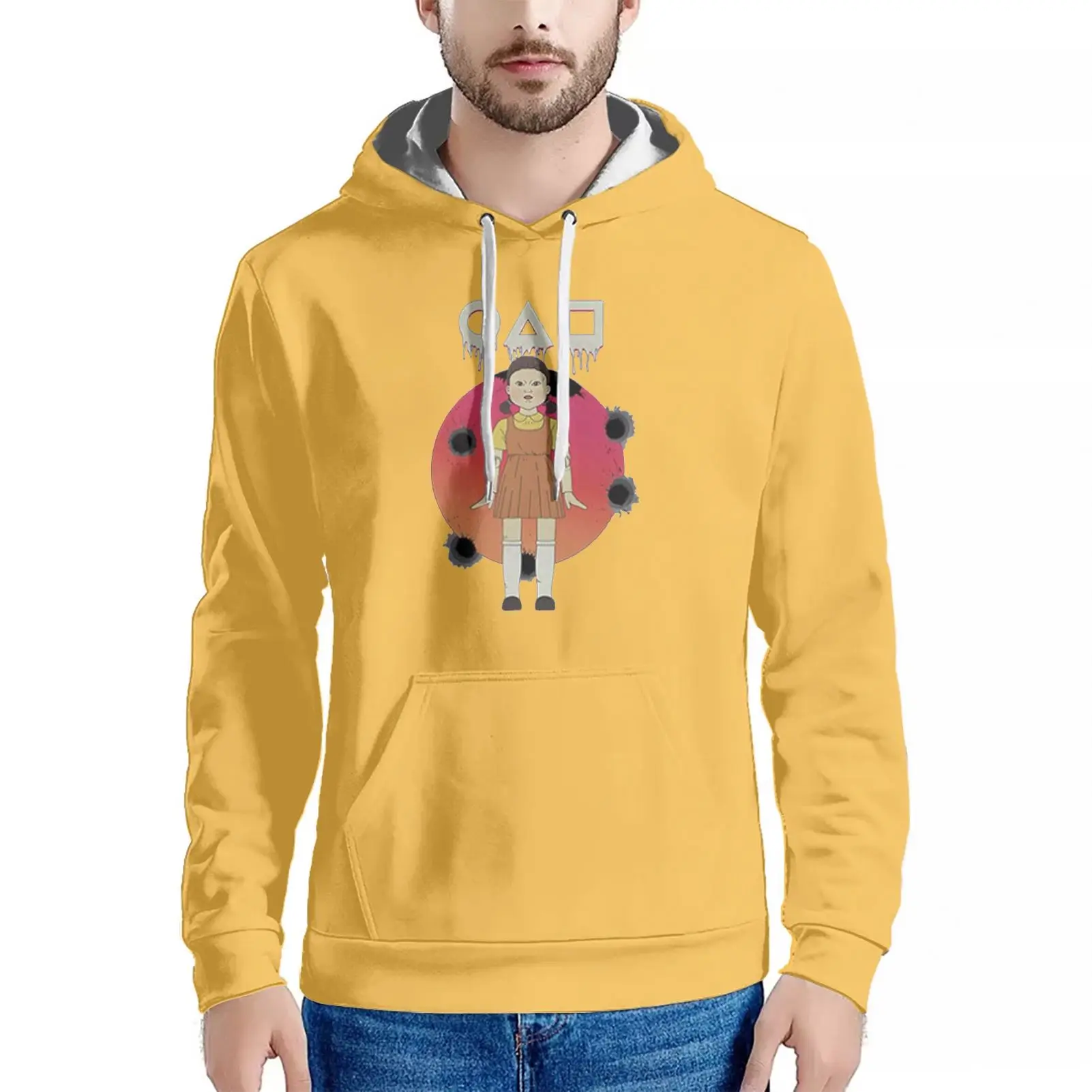 

Custom Logo Streetwear Pasley Hoodie Squid Game Hoodie Jacket Men, Red