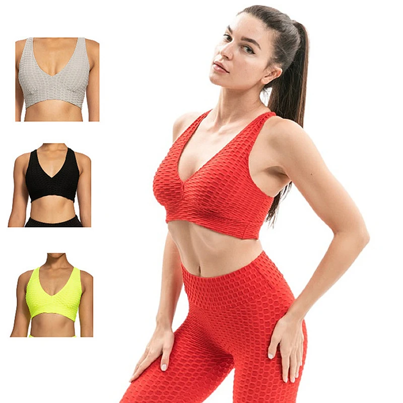 

Wholesale Fitness Yoga Bra Top High Support Sports Bra And Legging Set Woman Plus Size Sports Bras Set, Custom color