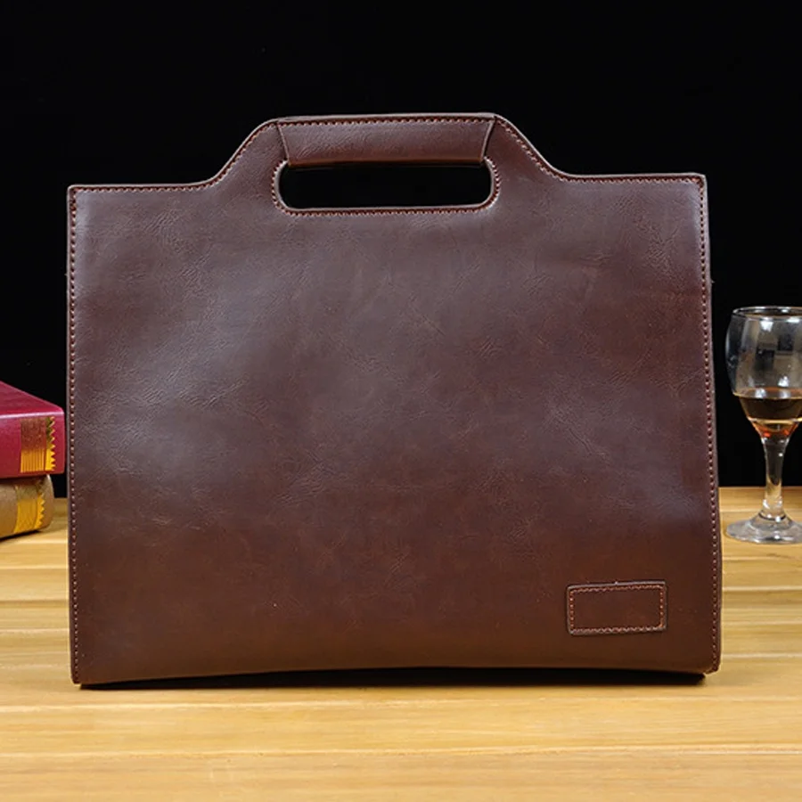 

2020 Vintage Men's Briefcase Business document bag PU Crazy horse Leather Handbag NEW computer laptop Bag Casual Crossbody Bags, Customized