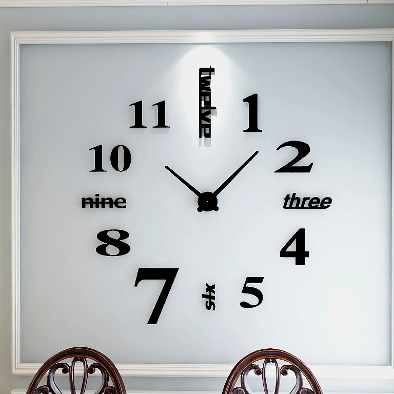 

Retro Popular DIY Wall Clocks Modern Acrylic Mirror Wall Watch Forreloj de pared