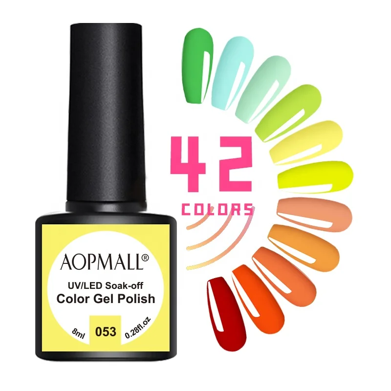 

AOPMALL Hot Sale Color Paint Nails Art Gel UV Nail Product Suppliers Wholesale OEM Bottle Private Label Gel UV Nail Polish, Multi-colored