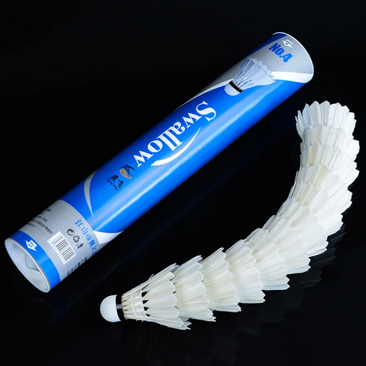 

Wholesale customized high quality training level durable duck feather badminton shuttlecock, White