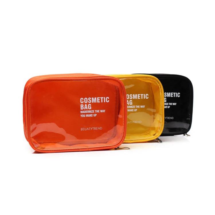 

NCB0178 4 colors transparent clear pvc cosmetic bag nylon travel makeup case