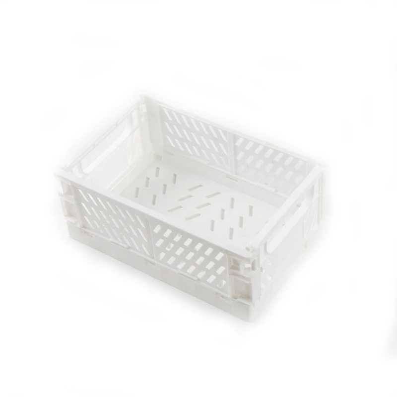 

Collapsible Bed Storage Box PP White Refrigerator Storage Box Square Grocery Folding Basket, Customized color