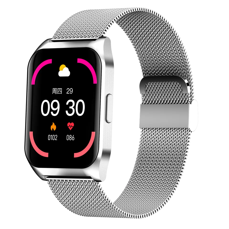 

Stainless Steel rubber leather wholesale E17 Smart Watch Sport smart Bracelet Wristband Waterproof Heart Rate Monitor BT call