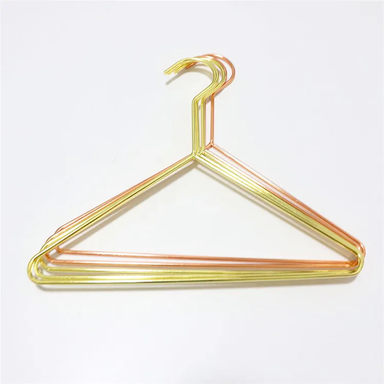 Gold clothes hanger wholesale cheap wooden hangers metal wire coat clothes hangers MP-30