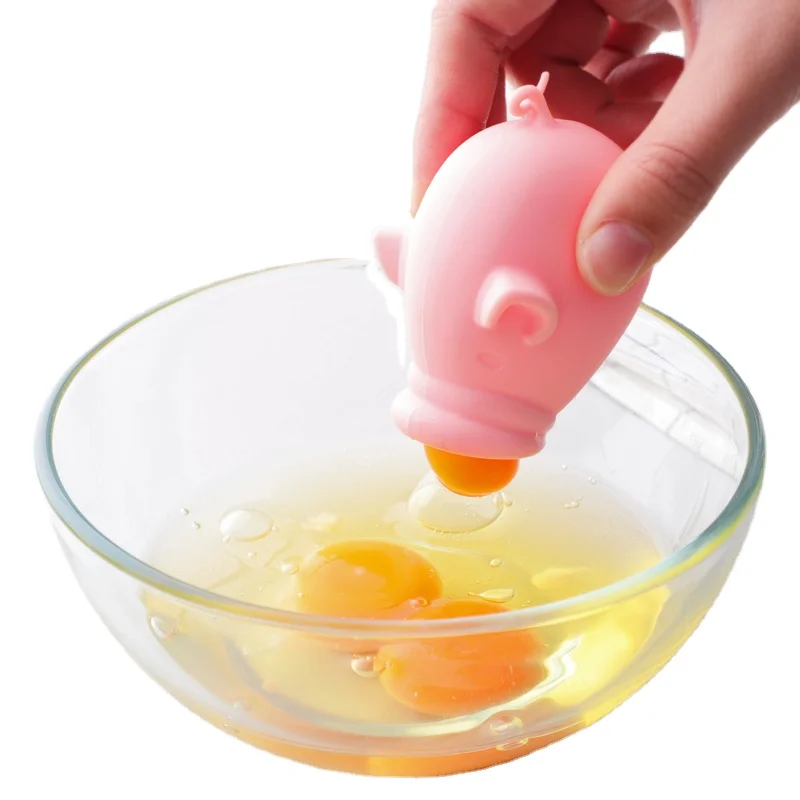 

Cute Pig Egg Separator Tool Kitchen accessory Gadget Egg Yolk White divier Funy Egg, As picture