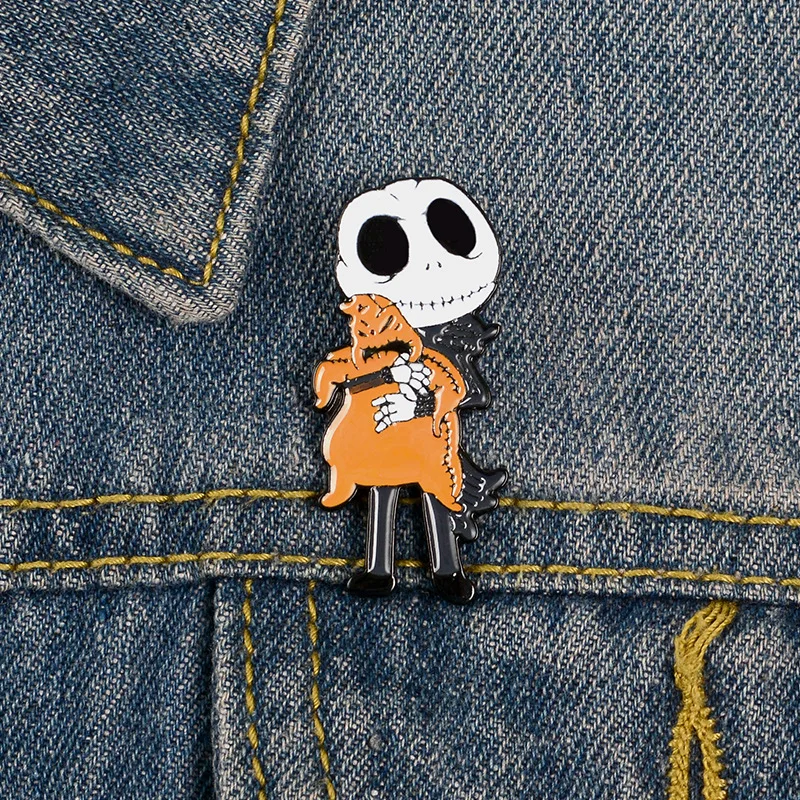 

Jack Skellingtoned Enamel Badges Nightmare before Christmas Halloween Movie Jewelry Brooch Lapel Pins