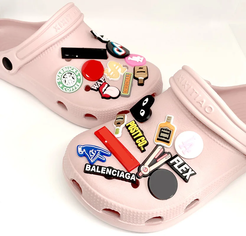 

Wholesale PVC customizable Logo clog shoe charms croc Shoes buttons accessories