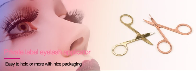 Muting Make Your Brand Eyelashes Scissors Stainless Steel Mini Eyebrow Scissors With Custom Logo Packaging 