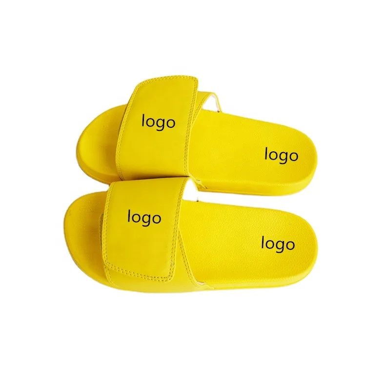 

Adjustable Strap custom fashion anti-slip PU Strap Women slipper slide sandals with logo blank embossed slides Unisex fashion
