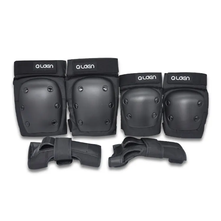 

Kids/Adult Knee Pads Skateboarding Roller Skating Rollerblading Elbows Pads Wrist Guards 3 In 1 Protective Gear Set, Black
