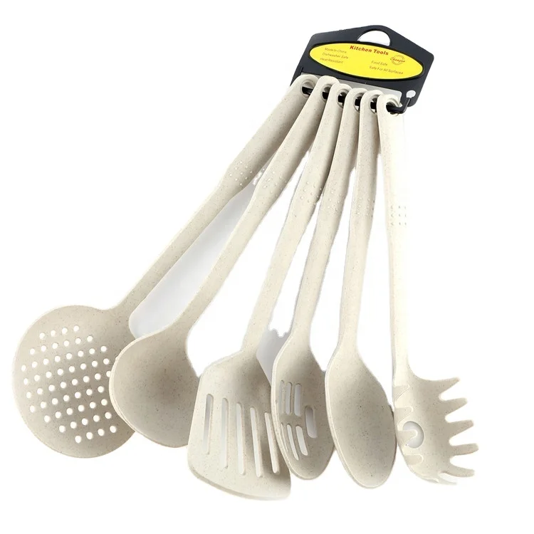 

6PCS Heat Resistant Eco-friendly Reusable Baking & pastry tools Set Beige Plastic Utensil Sets Via supplier Kangkai