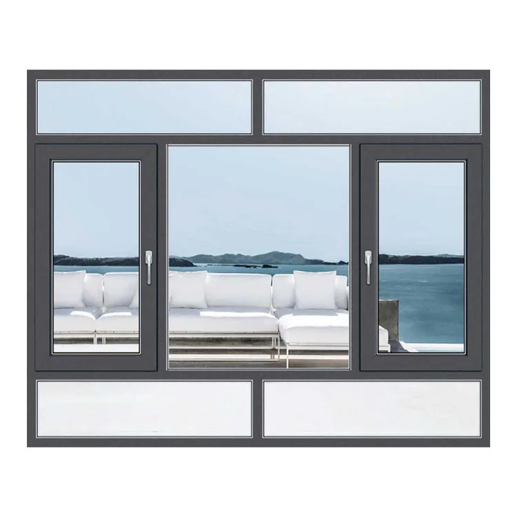 Powder Coating Aluminium Swing Window 2.3mm-2.5mm Profile Thickness