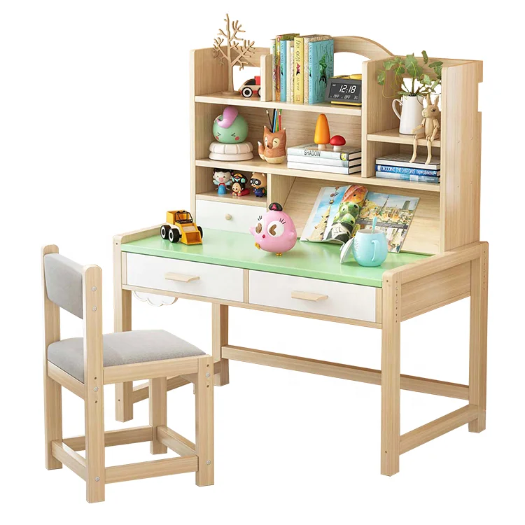 
Haichuan Modern factory price children furniture Modern height adjustable study desk tables and chairs for students 
