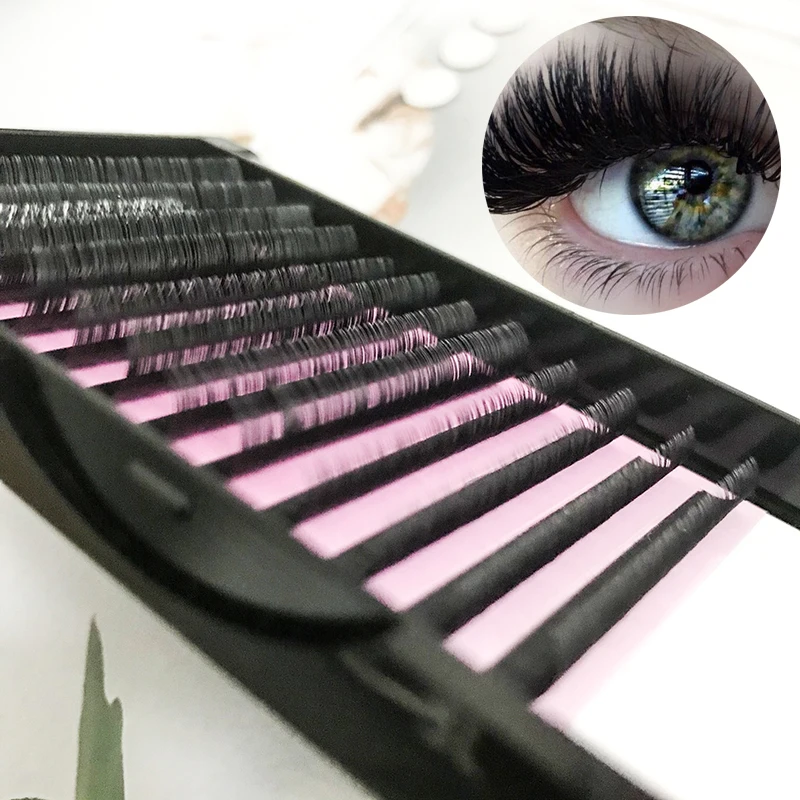 

Private label korea quality silk mink eyelash extension 0.07 individual lashes xxl tray super bonder, Natural black