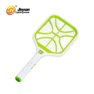 Image of pest control handheld mosquito racket electric fly swatter with torch