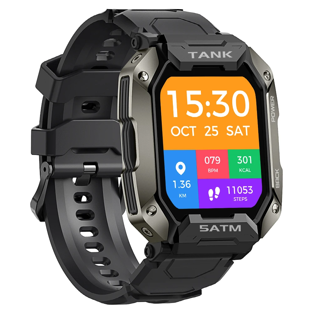 

2022 KOSPET TANK M1 Outdoor Smart Watch 5ATM IP69K Waterproof 50 days battery life HR Monitor Rugged Smartwatch fitness tracker