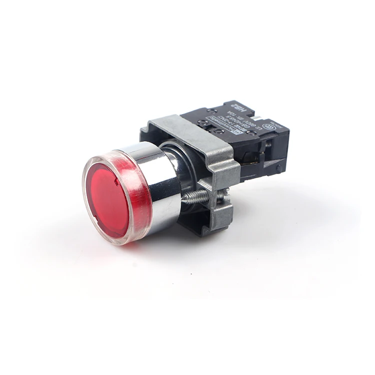 HUAWU XB2-BW6462 12v 24v led push button switch with red light illuminated led push button switch LED push button switches