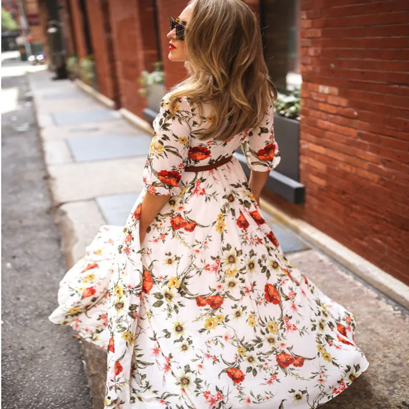 

2021 fashion new women's large print bohemian dress, Picture shown